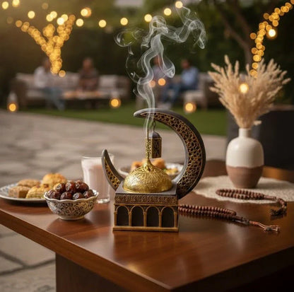 Islamic Crescent Moon & Lantern Decorative Showpiece مجسم الهلال والفانوس الإسلامي