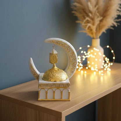 Islamic Crescent Moon & Lantern Decorative Showpiece مجسم الهلال والفانوس الإسلامي