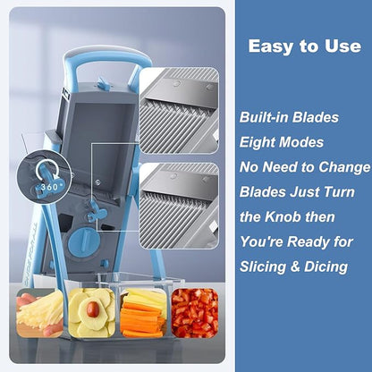 Multi-Function Vegetable Cutter with Storage Box  قطاعة الخضار متعددة الوظائف مع صندوق تخزين
