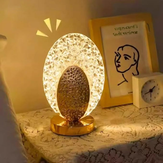 Oval Crystal LED Table Lamp مصباح طاولة LED كريستالي بيضاوي
